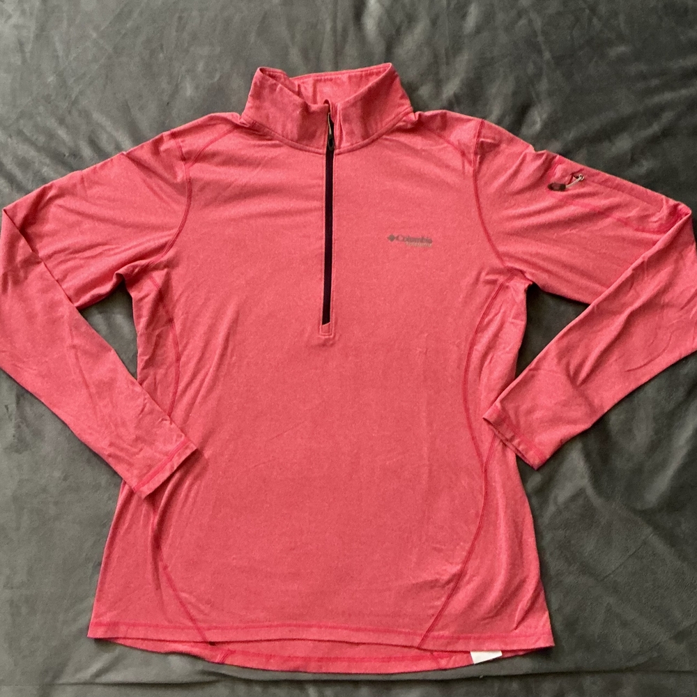 Columbia Fuchsia Pink Running Quarter-Zip Dry-fit Workout Top